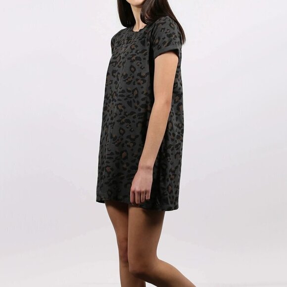 NWT Brunette the Label leopard print cotton t-shirt dress, S/M - Picture 3 of 7